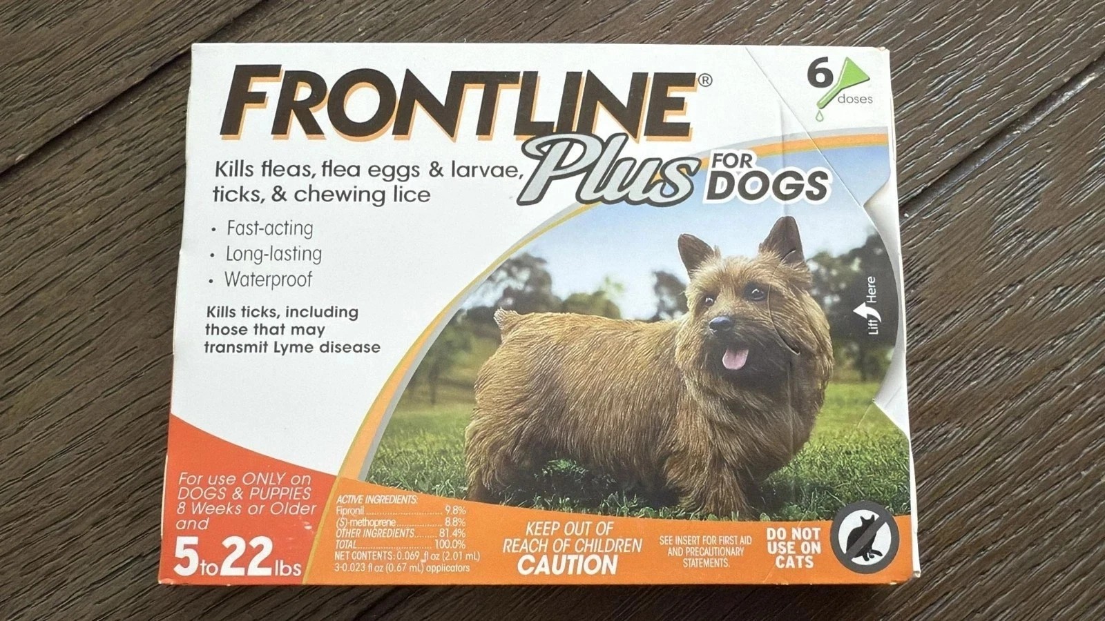 Fronnt Plus Flea and Tick Treatment for Small Dogs 5-22 LBs 6 Doses US STOCK