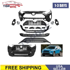 Complete Front Primed Bumper Grille honeycomb Grill For 2019-2022 Toyota RAV4