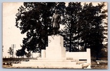 K55/ Rensselear Indiana RPPC Postcard c1910 General Milroy Monument 76
