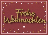 Weihnachten - Lettering - GlüCkwunschkarte Mit Applikation Im Format 10,5X14,5Cm