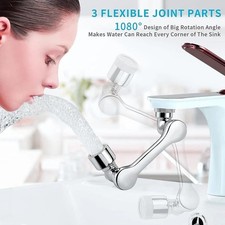 2P Universal 1080  Swivel Extension Faucet Aerator Rotate Robotic Arm Extend 
