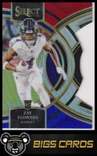 2023 Panini Select #157 Zay Flowers Rookie Red and Blue Prizms Die Cuts
