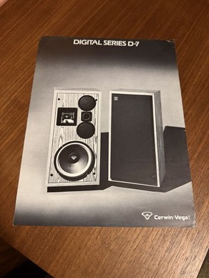 Cerwin Vega Digital Series D-7 Speakers ..1pg. Brochure..Original Print