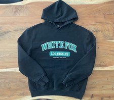 White Fox Los Angeles Leisure Club Spell Out Logo Black Hoodie Athleisure S / M