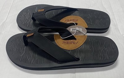 Air Balance Black Sandals Flip Flops Big Men's Size 13 14 15 Surf Beach