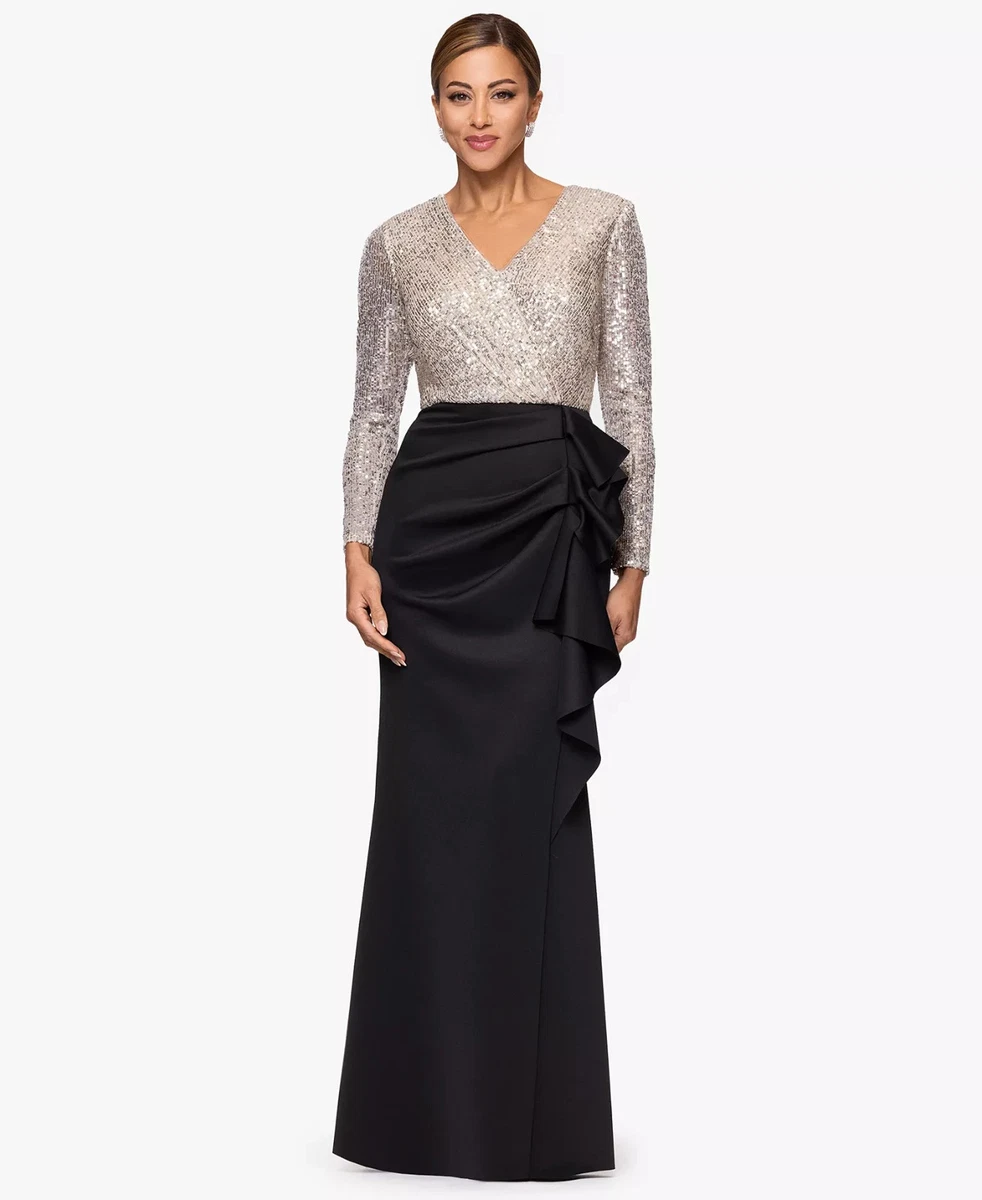 printed long sleeve midi dress SAMPLE* - Long Sleeve Day Gown - MIDI
