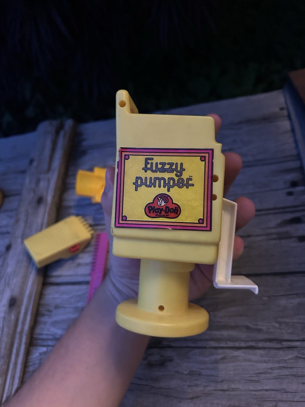 Play Doh Fuzzy Pumper Barber Accessories Clippers Chair Comb Hair 1977