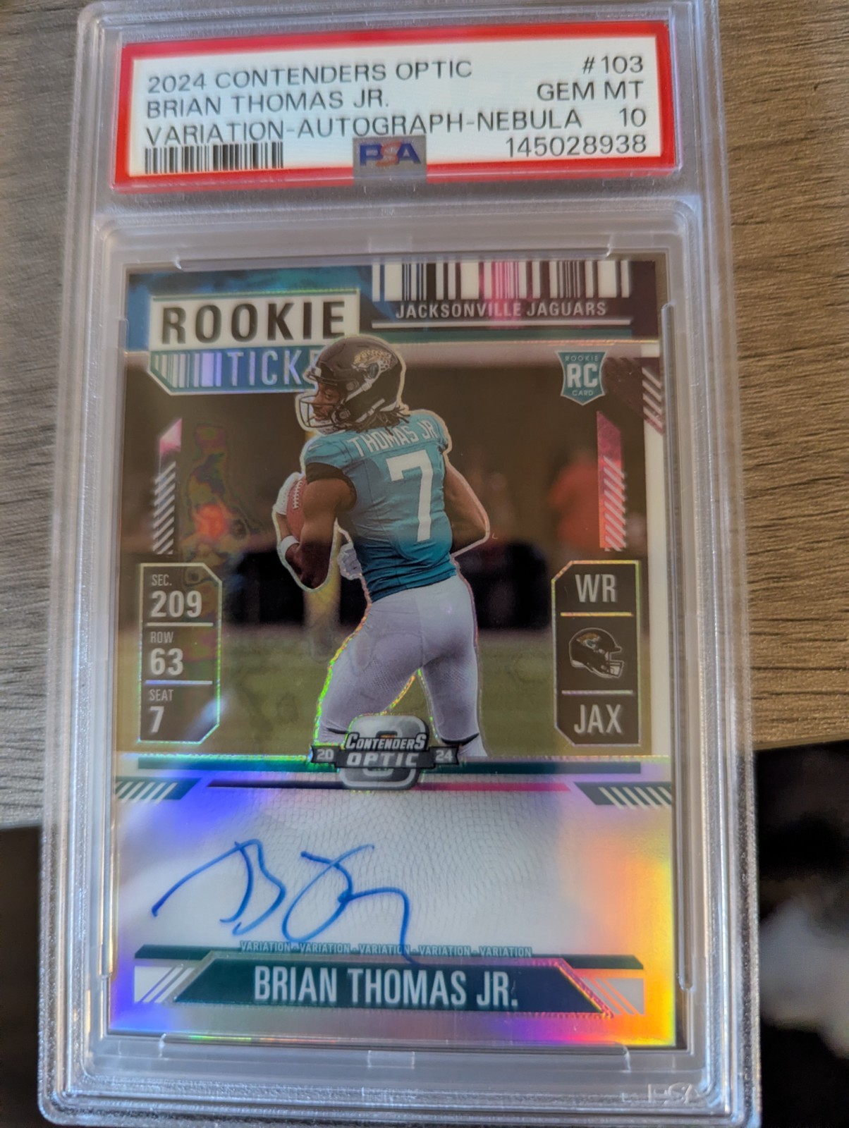 Brian Thomas Panini Contenders Optic #103 Autograph-Nebula