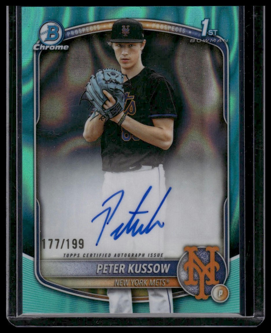 2025 Bowman Draft #CPA-PK Peter Kussow Chrome Prospect Auto Aqua Lava Refra /199
