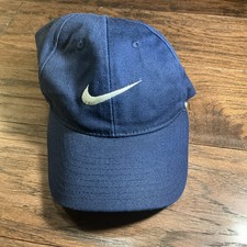 Vintage Nike Boys Hat Snapback Blue Swoosh Youth Kids 90s Sports Logo Cap Y2K