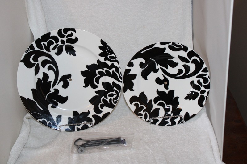 Martha Stewart Collection Lisbon, Black and White 2 Tiered Serving Tray
