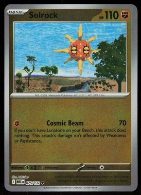 Solrock 075/132 Uncommon Mega Evolution Pokemon Reverse Holo Near Mint