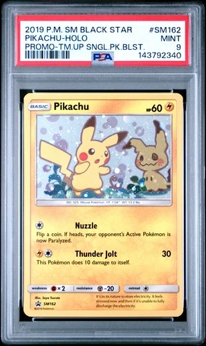 2019 POKEMON SM BLACK STAR PROMO TEAM UP SINGLE PACK BLISTERS PIKACHU-HOLO PSA 9