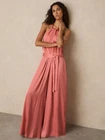 Reiss Womens Pink Satin Halter neck Jumpsuit Size 10