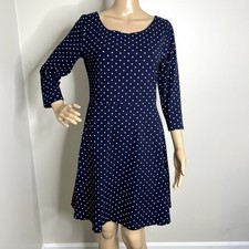 Old Navy Blue Polka Dot Long Sleeve Dress