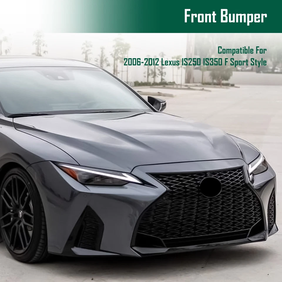 For 2006-13 Lexus IS250 IS350 Bumper Kit W/LED Fog Light Lip Conversion To 2021+ Foto 3 de 4