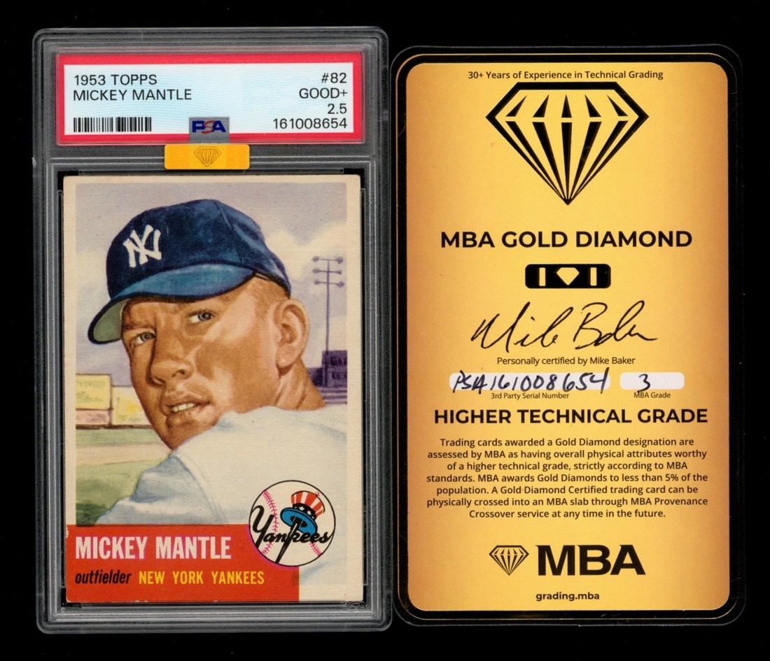 1953 Topps Set-Break # 82 Mickey Mantle PSA 2.5 GOOD+, MBA Gold 3
