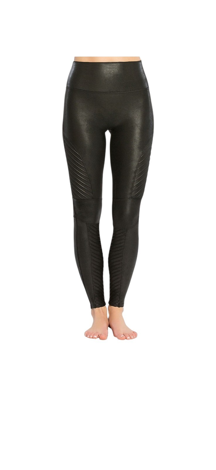 Spanx Womens Faux Leather Moto Leggings Edgy Black Medium 20136R