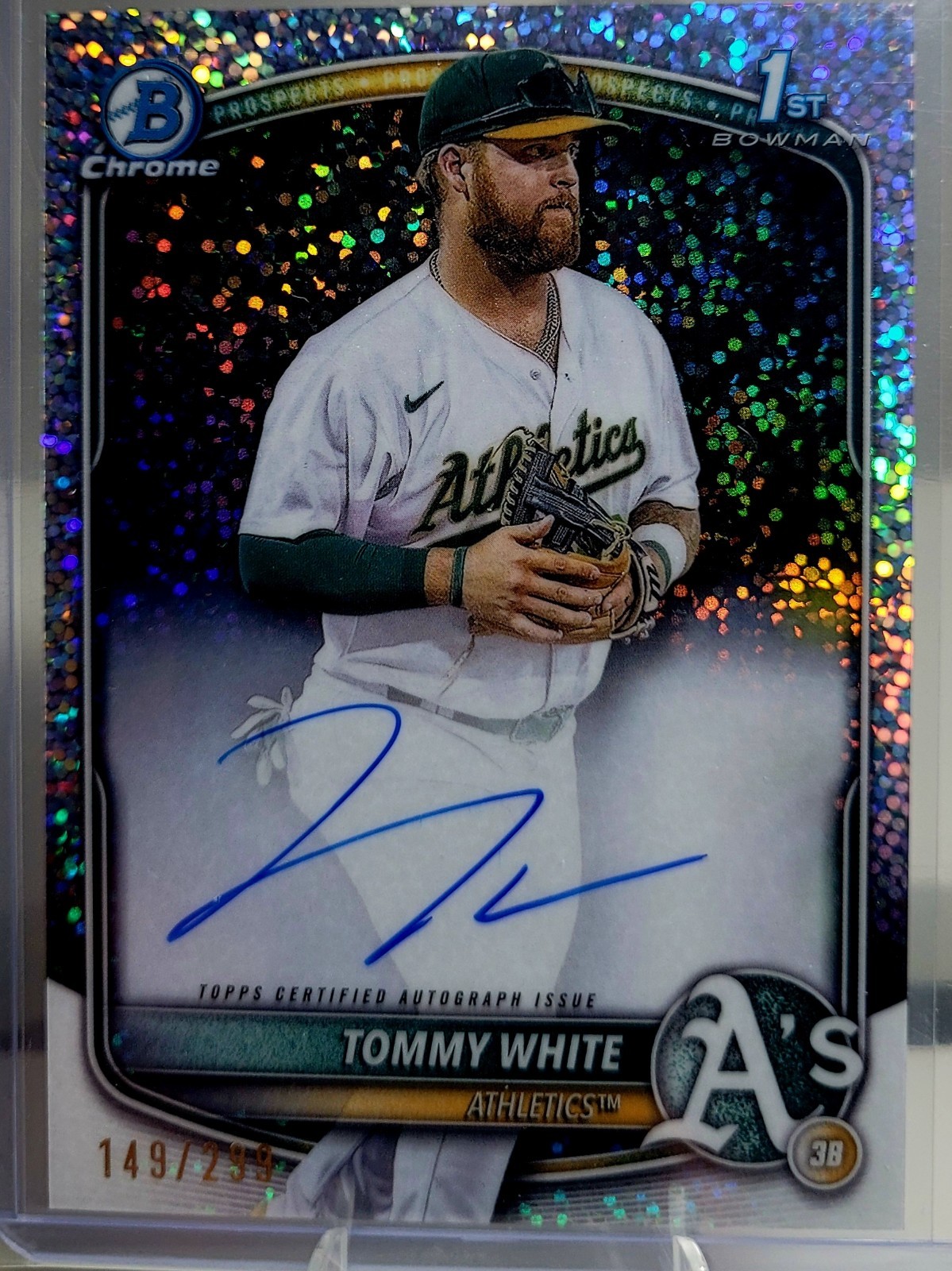 2025 Bowman Chrome Tommy White Auto Speckle Refractor 1st Bowman /299 #CPA-TWH