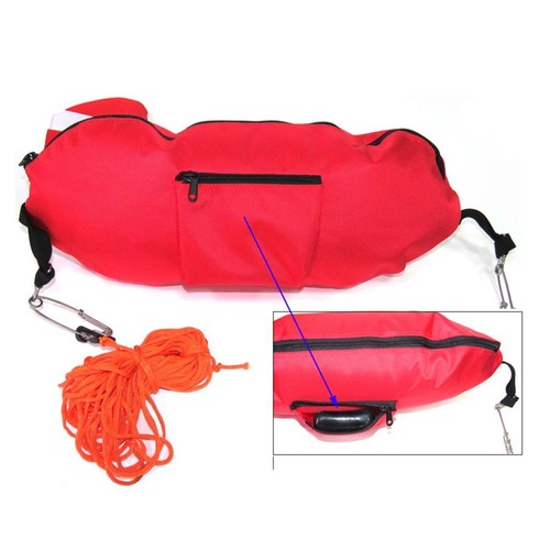Nylon Spearfishing Torpedo Buoy Diving Scuba Float Dive Flag 82ft Rope Hooks - Picture 2 of 6