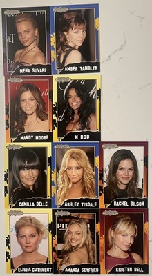 Pop Cardz Actress 10 card lot Kristen Bell Amanda Seyfried Mandy Moore