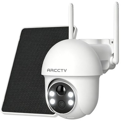 ARCCTV Wireless Solar Battery WiFi Security Camera System Pan/Tilt Outdoor Home