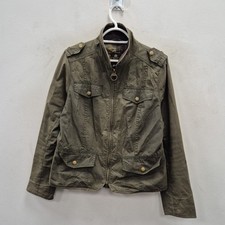 Barbour Calgary Lightweight Wax Waterproof Short Fit Military Field Jacket Uk 12