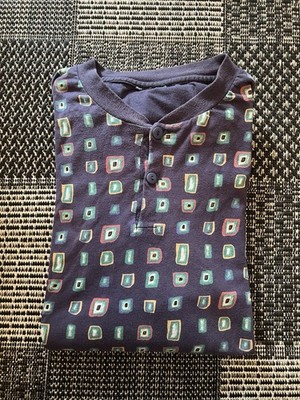 Vintage Retro Herren Langarmshirt Sweatshirt, Blau, Größe M