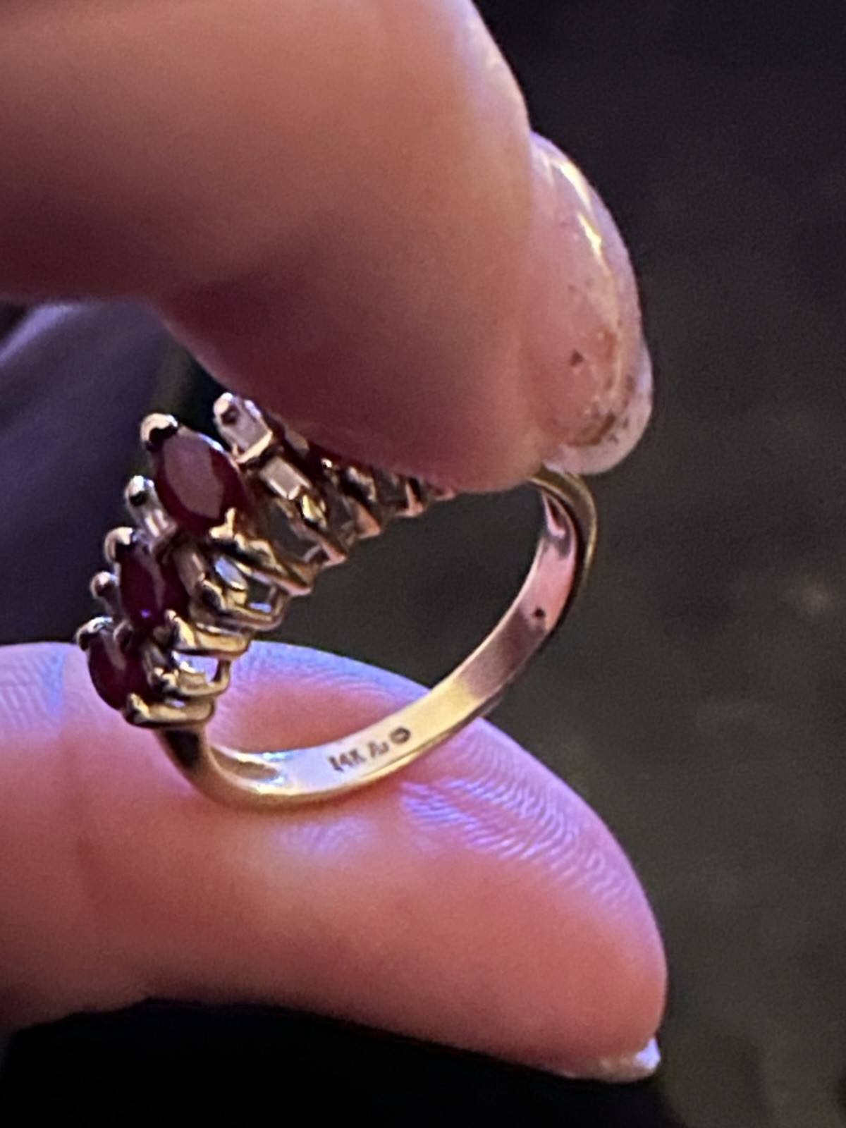 Ruby Ring In 14k Gold w/ Lab Created Ruby In Marq… - image 10