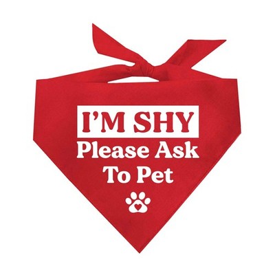 Red I'm Shy Please Ask to Pet Warning Dog Bandana OS 590 Pet Accessories