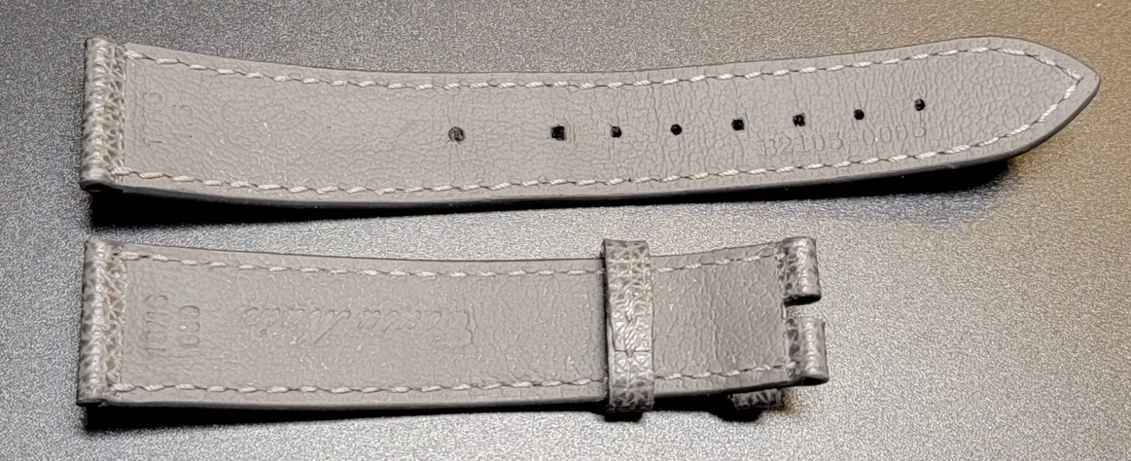Authentic Chopard Gray Leather Watch Strap 18/16m… - image 2
