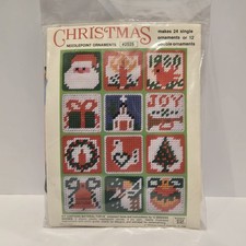 Vtg 1979 Christmas Needlepoint Ornament Kit Studio 12 - 24 Single Or 12 double