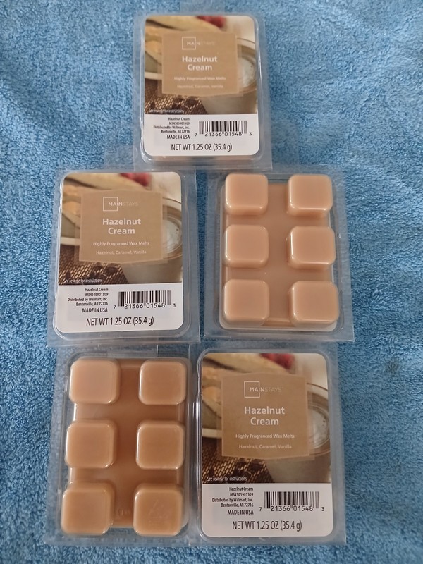 5 Mainstays HAZELNUT CREAM Highly Fragranced Scented Wax Cube Melts