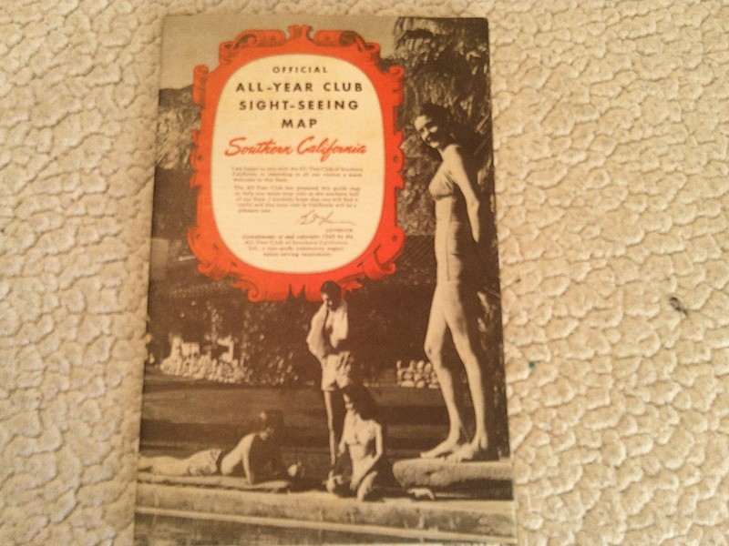 1949 SOUTHERN CALIFORNIA ALL YEAR CLUB SIGHT SEEING FOLD OUT MAP - J 8559