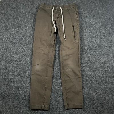 Vuori Ripstop Climber Pants Mens S Brown Woven Khakis Stretch Zip Pocket V412