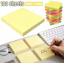 Image of Sticky Notes Pastel Square Post it 76mm x 76mm 3"x 3" 100 Sheets per Pad