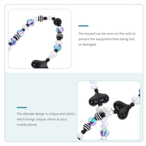 Beaded Phone Strap Anti-lost Phone Chain Heart Beaded Phone Chain Strap - 第 7/12 張圖片