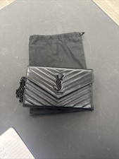 Saint Laurent Ysl Envelope Silver Logo Quilte...