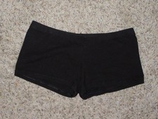 BODY WRAPPERS BOOTY DANCE BOY CUT BLACK SHORTS WOMEN SZ MEDIUM MADE IN USA