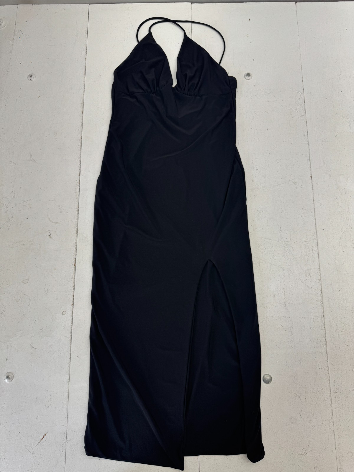 Fashion Nova Solid Black Spaghetti Strap Side Sli… - image 1