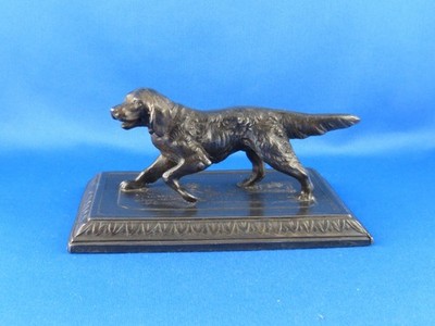 Alte Figur / Alter Briefbeschwerer Hund Jagdhund - Setter