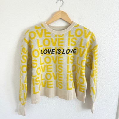 SPIRITUAL GANGSTER sweater / LOVE IS LOVE graphic long sleeve pullover / size XS