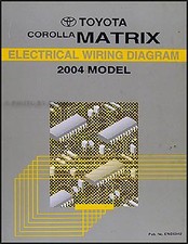 2004 Toyota Corolla -Matrix- Electrical Wiring Diagram Manual Matrix only