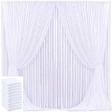 50x10ft White Backdrop Curtain for Wedding 5ft x 10ft x 10 panels,