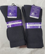 Eros 6pk Black Diabetic Circulatory Edema Neuropathy Socks - Black - Size 10-13