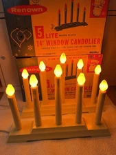 Set of TWO Vintage Five Light Renown Candoliers 14" w/ Box Tested Working