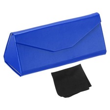 Foldable Glasses Case, Triangle Magnetic Sunglasses Case, Bright Blue