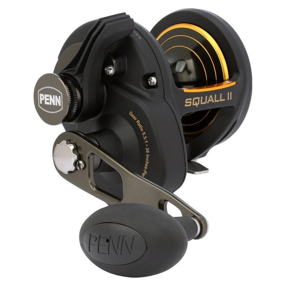 PENN Squall II Lever Drag Fishing Reel, Size 30, Graphite Bo