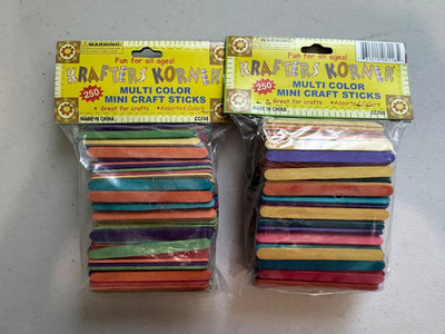 500PCS Multi-Color Mini Craft Sticks, 3.0''L x 0.25''W, Krafters Korner