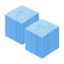 25 St&uuml;ck L&ouml;tschwamm 6 x 6 cm Quadratisch mit L&ouml;chern Blau Extra Dicke Reinigungs
